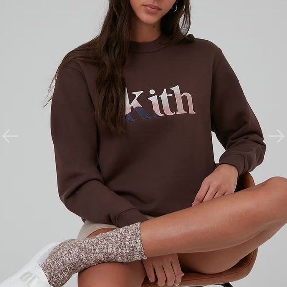 Kith Sweaters - Kith Women's The Landscape Serif Embroidered Asher in Saddle Crewneck Sweater XS